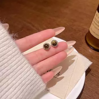 Легкие роскошные супер-флеш-серьги Майяра с имитацией тигрового глаза для женщин 1 pair