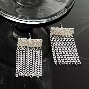 Легкие роскошные уникальные серьги-кисточки с цепочкой Серьги-лавы Темпераментные серьги-гвоздики