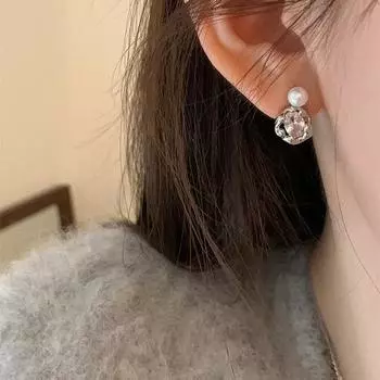 Легкие роскошные высококачественные серьги-гвоздики с жемчугом и цирконием, женские ретро-элегантные, индивидуальные, модные, темпераментные, простые, универсальные серьги