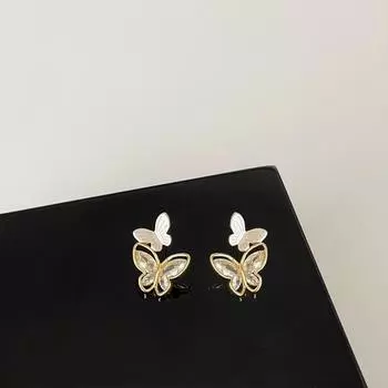 Легкие роскошные высококачественные серьги-гвоздики в форме бабочки из циркония, женские, милые и изысканные, индивидуальные, элегантные, темпераментные, универсальные серьги