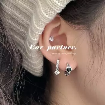 Легкие роскошные высококачественные серьги из циркония, женские корейские версии, модные серебряные серьги-иглы 925 пробы, темпераментные серьги с нишевым дизайном, ювелирные изделия