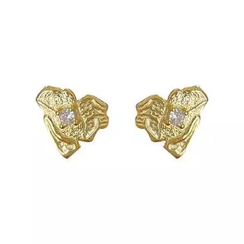 Легкие роскошные высококачественные серьги из фольги Love Gentle Wind с неровной текстурой в форме сердца