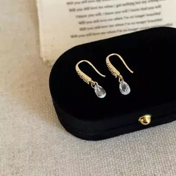 Легкие роскошные высококачественные серьги-крючки с микро-инкрустацией из циркония в форме капли для женщин, элегантные модные универсальные серьги для поездок на работу