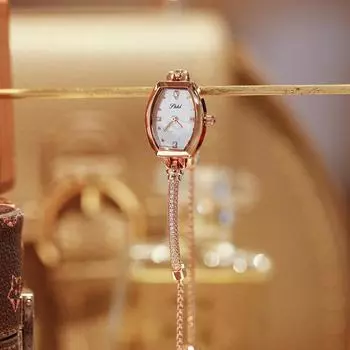 Легкие роскошные женские часы, модный циферблат-ракушка, женский темперамент, модный циферблат в виде бочки для вина, часы-браслет Niche