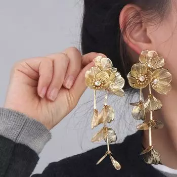 Легкие роскошные женские серьги, преувеличенные серьги-гвоздики, ювелирные подарки серебряный