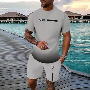 Легкие спортивные шорты для фитнеса, повседневные, модные, с эластичной талией, с круглым вырезом, с баской, комплект из 2 предметов L