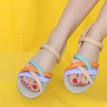 Легкие стильные женские сандалии с перекрестной тонкой подошвой и удобной подошвой 41-25-22