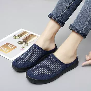 Легкие тапочки-мешки женские летние туфли 2025 года, классные тапочки, модная спортивная обувь, туфли-отверстия для матери 35 фиолетовый