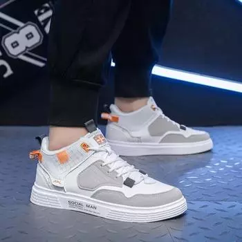 Легкие удобные повседневные кроссовки мужские весенние модные трендовые мужские туфли для скейтборда на высокой платформе лоферы Tenis Masculino 39 бежевый