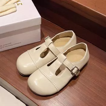 Легкие универсальные туфли-лодочки на плоской подошве в стиле ретро для женщин, весна-лето 2025, юбка, мягкая подошва, маленькие кожаные туфли Мэри Джейн 35