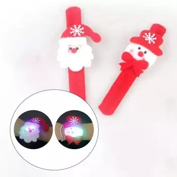 Легкие забавные браслеты Slap Circle из бархатной ткани с рождественским свечением 3