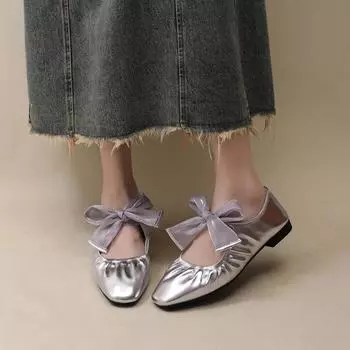 Легкие женские балетки Silver Ballet Trainers новая одежда ретро вечерний бриз неглубокие туфли-лодочки французские туфли Мэри Джейн на плоской подошве одинарные туфли обувь 35 чёрный