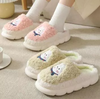 Легкие женские домашние тапочки с мягкой подошвой, прочные пушистые домашние тапочки с милым кроликом 36-37 фиолетовый