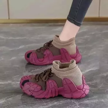 Легкие женские туфли Dad на высокой платформе, новинка 2024 года, удобная и элегантная женская обувь для прогулок, городская эстетика, распродажа, дешево 35