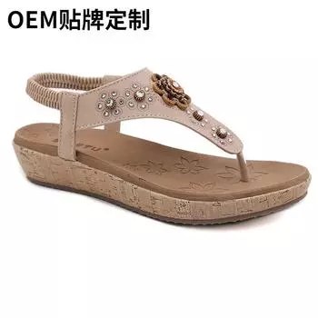 легкие женские туфли удобные босоножки на танкетке с толстой подошвой 35