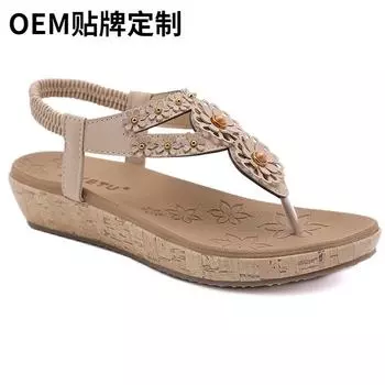 легкие женские туфли удобные босоножки на танкетке с цветочным принтом на платформе 36