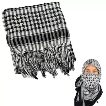 Легкий арабский шарф Шемаг, арабский шейный платок в стиле пустыни Дубая, этнический головной убор, бандана, наплечная шаль, мусульманские головные уборы 5
