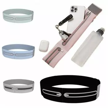 Легкий беговой пояс с карманом для чайника, женский чехол для бега, занятий спортом на открытом воздухе S чёрный