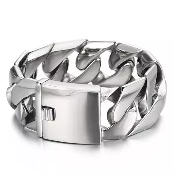 Легкий браслет-цепочка кубинского плетения Leniency для мужчин, панк, 31 мм, из нержавеющей стали, полированный аксессуар, властный шарм, ювелирное украшение для вечеринки 22cm