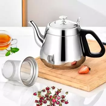 Легкий чайник из нержавеющей стали с фильтром для воды, утолщенный чайник для кофе 2.0L-no filter