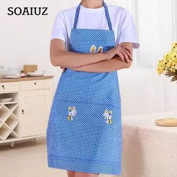 Легкий фартук без рукавов, практичный нагрудник для домашней уборки с изображением кролика из мультфильма