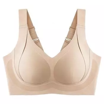 Легкий и бесследный бюстгальтер большого размера для женщин с добавленной грудью для предотвращения провисания, удобный и бесшовный, без стальных колец M бежевый