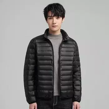 Легкий и тонкий пуховик для мужчин на зиму, новый стиль 90% пух белый утиный пух однотонный теплый повседневный пуховик для пар для мужчин M