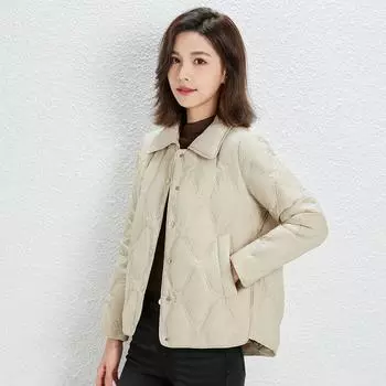 Легкий и тонкий пуховик Heni 90 из белого утиного пуха, женская однотонная простая куртка на осень и зиму с новой технологией прессования прилива S (recommended 90-55kg) хаки