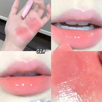 Легкий и увлажняющий твердый блеск для губ, увлажняющий блеск для губ, желейная зеркальная поверхность для губ, нелегко приклеиться к чашке помады