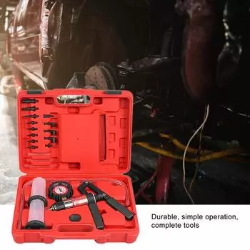 Легкий комплект тестера насоса, высокопроизводительные удобные инструменты для прокачки тормозной жидкости автомобиля красный