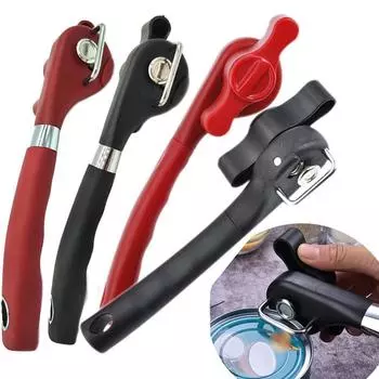 Легкий консервный нож, безопасный ручной профессиональный открывалка из нержавеющей стали с поворотной ручкой, полезные инструменты для кухни и дома