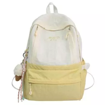 Легкий контрастный рюкзак женский для активного отдыха и путешествий, большой вместимости, студенческий рюкзак для поездок на работу и учебу жёлтый