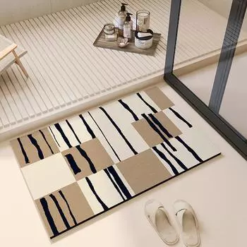 Легкий коврик из диатомита для пола, бытовой туалет, ванная комната, нескользящий коврик, впитывающий коврик, туалетная дверь, кухня, крыльцо, водонепроницаемый 40 * 60cm (thin technology cloth)