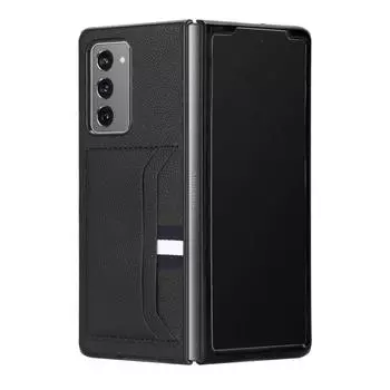 Легкий кожаный складной чехол с защитой от падения для Samsung Galaxy Z Fold 4 5g Fold3 Fold4 Fold2 Fold 3 2 Zfold4, матовый чехол for Samsung Z Fold 4 чёрный