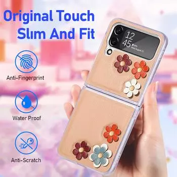 Легкий кожаный складной чехол с защитой от падения для Samsung Galaxy Z Flip4 5g Flip 4, аксессуары для мобильных телефонов Samsung Flip4 for Samsung Z Flip 4 синий