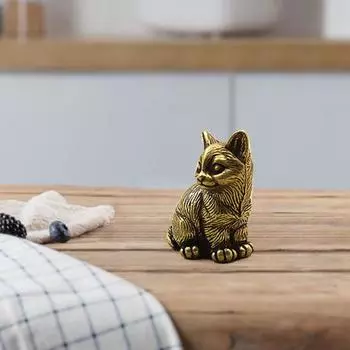 Легкий медный кошачий орнамент, декоративная креативная коллекция мини-фигурок животных