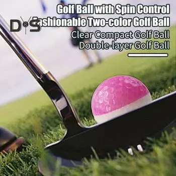 Легкий мяч для гольфа, уникальный, 2-цветный, двухслойный, улучшенный контроль, аксессуары для гольфа для игроков в гольф жёлтый