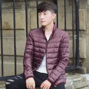 Легкий мужской пуховик - теплый, утепленный, большой размер, короткое зимнее пальто для подростков M, 45-50 kg