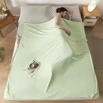 Легкий мытый хлопковый спальный мешок класса А, мягкий портативный дорожный спальный мешок для взрослых, грязеотталкивающая простыня для путешествий, отеля 80X205cm 1pc