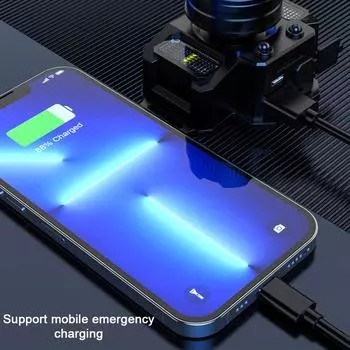 Легкий налобный фонарь, многорежимный налобный фонарь для кемпинга, рыбалки, светодиодный налобный фонарь, перезаряжаемый через USB чёрный