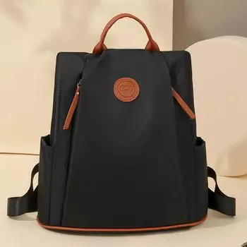 Легкий нейлоновый антивор женский рюкзак для поездок на работу большой вместимости чёрный