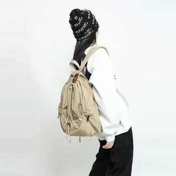 Легкий нейлоновый рюкзак для женщин, большой емкости, сверхлегкий дорожный рюкзак с завязкой на шнурке жёлтый