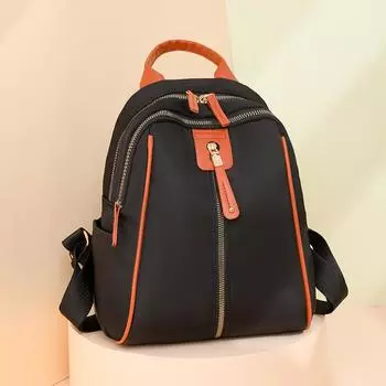 Легкий нейлоновый рюкзак, женский рюкзак с цветными блоками, школьный рюкзак, дорожная сумка коричневый