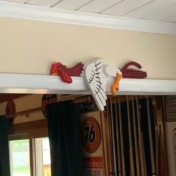 Легкий орнамент забора Яркий большой забавный куриный дворик Украшение стены двора