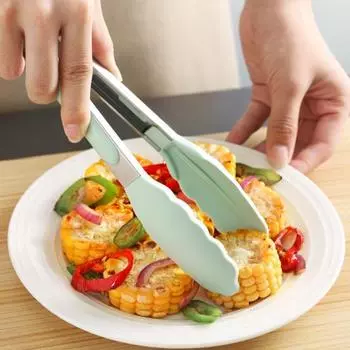 Легкий пищевой зажим, термостойкий силикон, легко чистится, подвесное кольцо, зажим для приготовления пищи, щипцы для кухни 7inch розовый