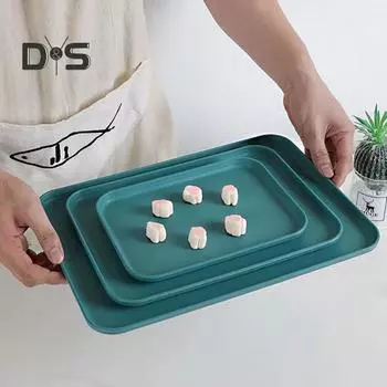 Легкий поднос для чая, современный простой стиль, полезный противоскользящий поверхностный поднос для еды S розовый