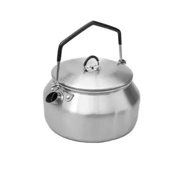 Легкий походный чайник из нержавеющей стали, кофейник, прочный портативный чайник, уличный чайник серебряный