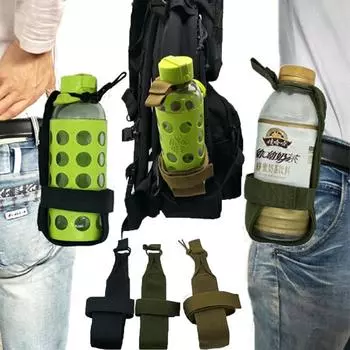 Легкий пояс для переноски чайника на открытом воздухе, держатель для бутылки с водой, сумка для бутылки с водой, тактическое оборудование для кемпинга, пешего туризма, прочный и износостойкий зелёный