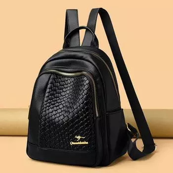 Легкий повседневный ретро-рюкзак, простая сумка для поездок на работу, большая вместимость, модная дорожная школьная сумка чёрный