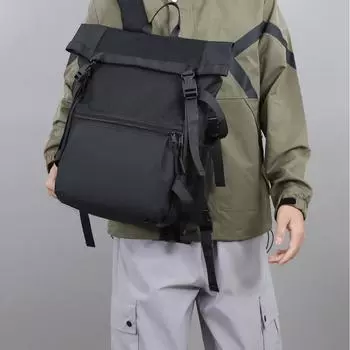 Легкий повседневный школьный рюкзак для мужчин и студентов, большой емкости, фирменный рюкзак для женщин, дорожный рюкзак, сумка для компьютера 17.6 чёрный